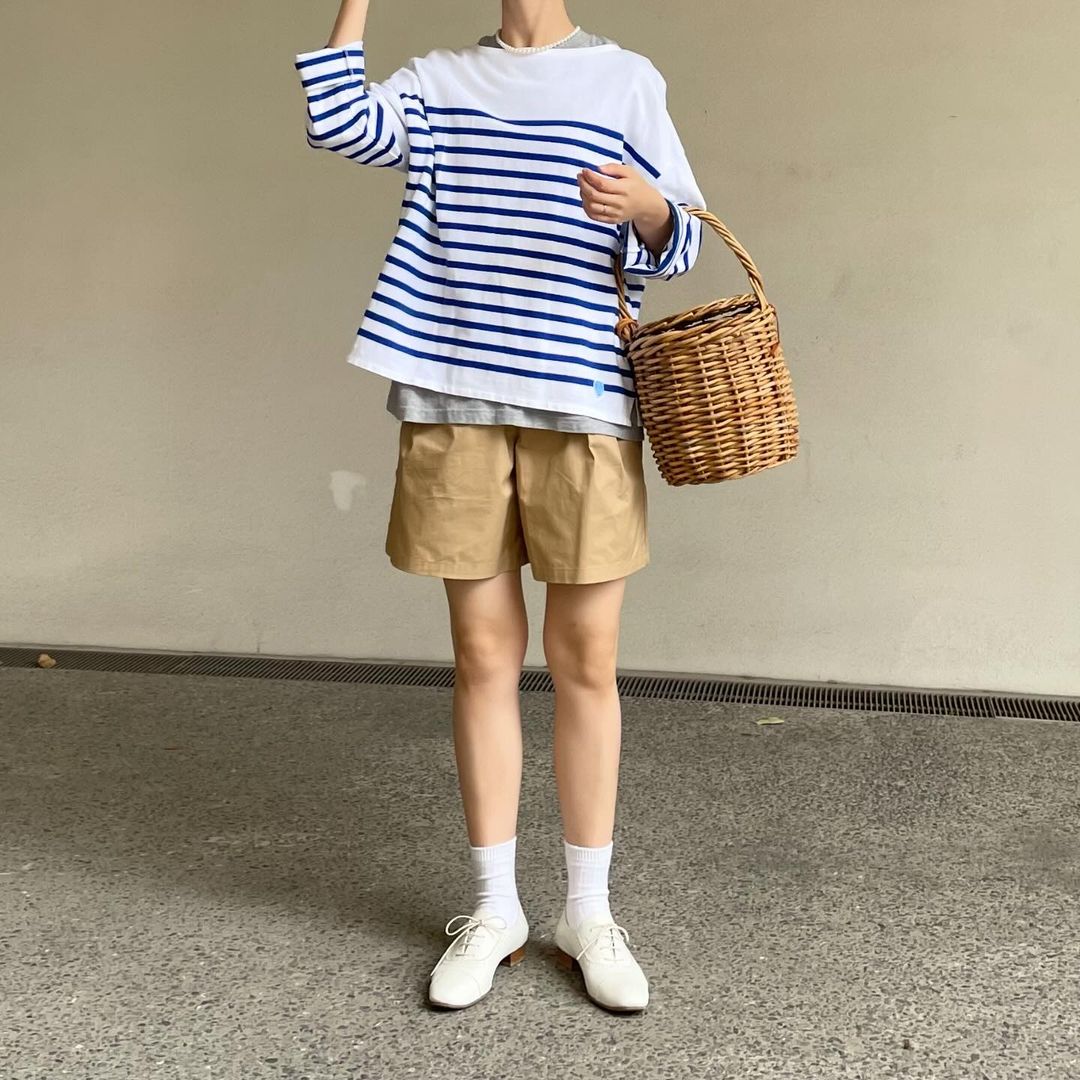 lalagom タックハーフパンツ