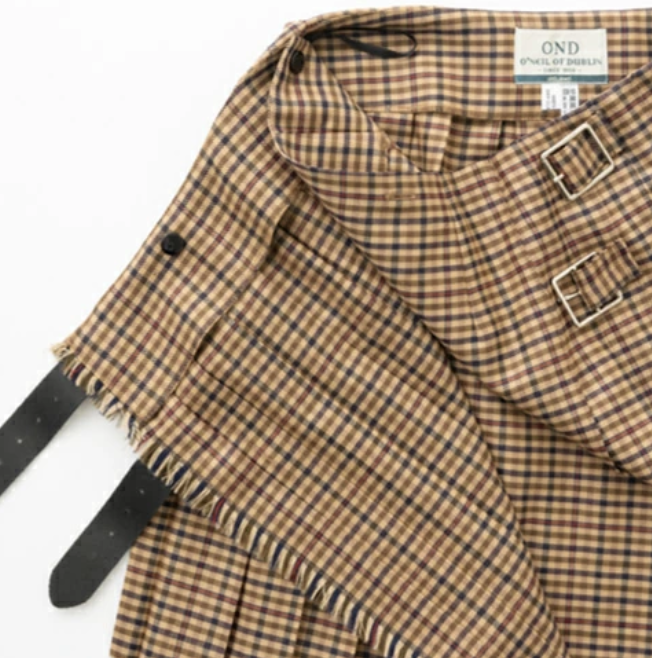 O'neil of Dublin キルトスカート ダブルベルトミニ グレー