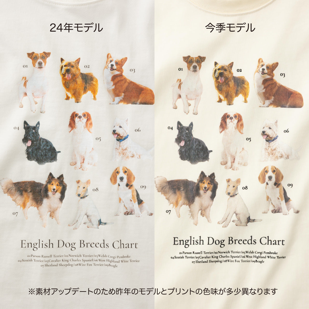 lalagom ブリティッシュドッグプリントTシャツ