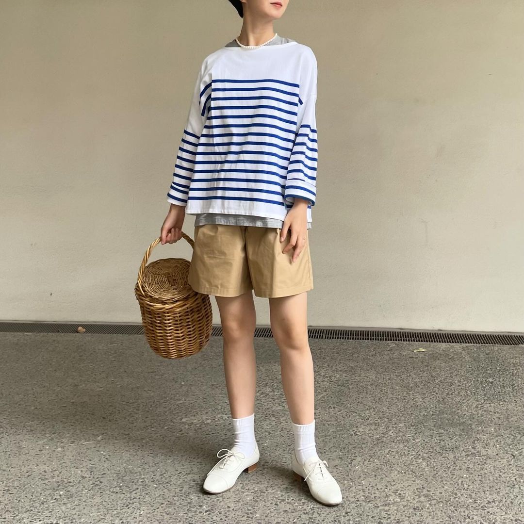 lalagom タックハーフパンツ