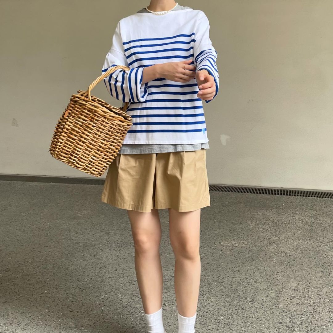 lalagom タックハーフパンツ
