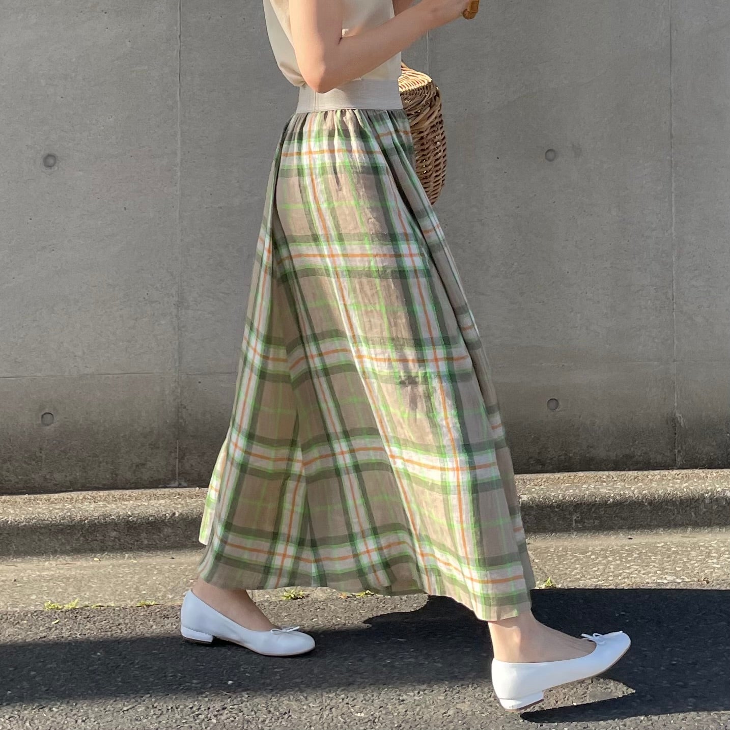 O'neil of Dublin リネンスイングスカート ムラグミン