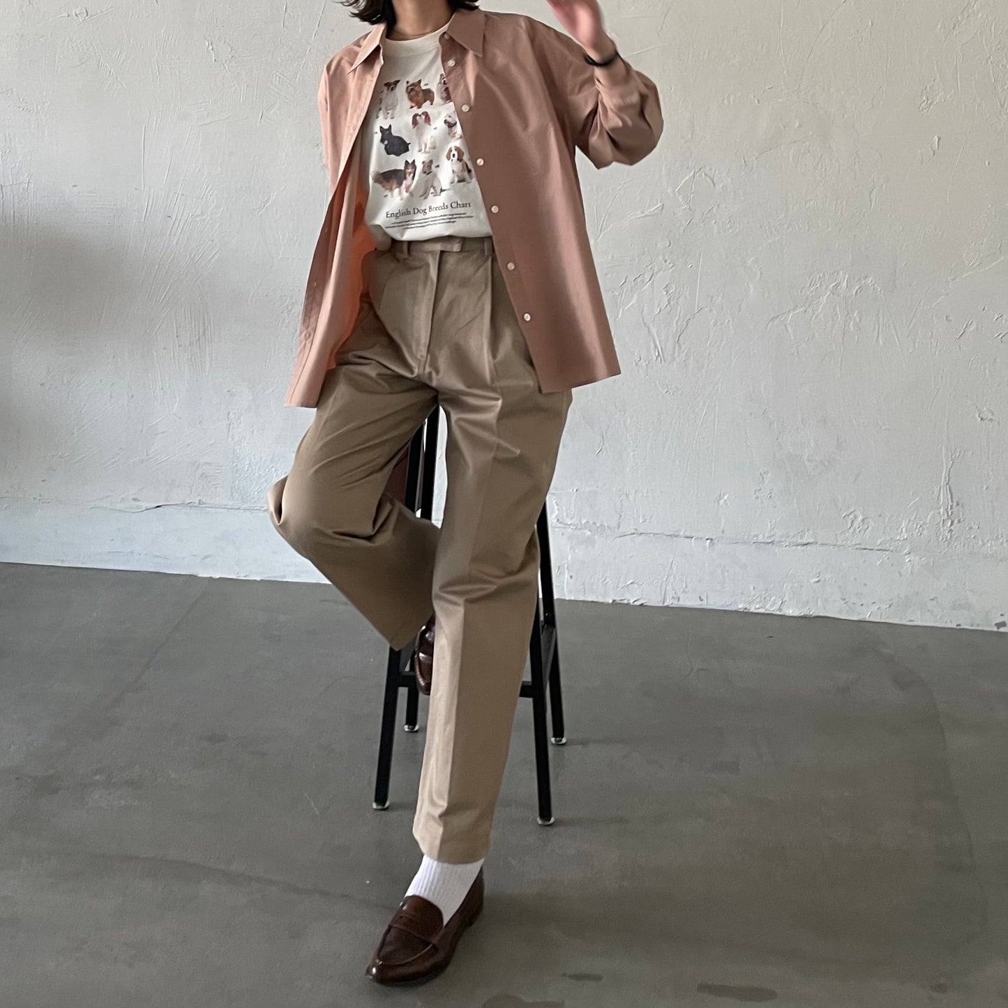 【8/29(金)21時〜プレオーダー開始】lalagom ブリティッシュドッグプリントTシャツ