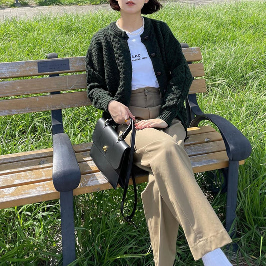 Aran Woollen Mills トラディショナル ローゲージニットカーディガン ユニセックス