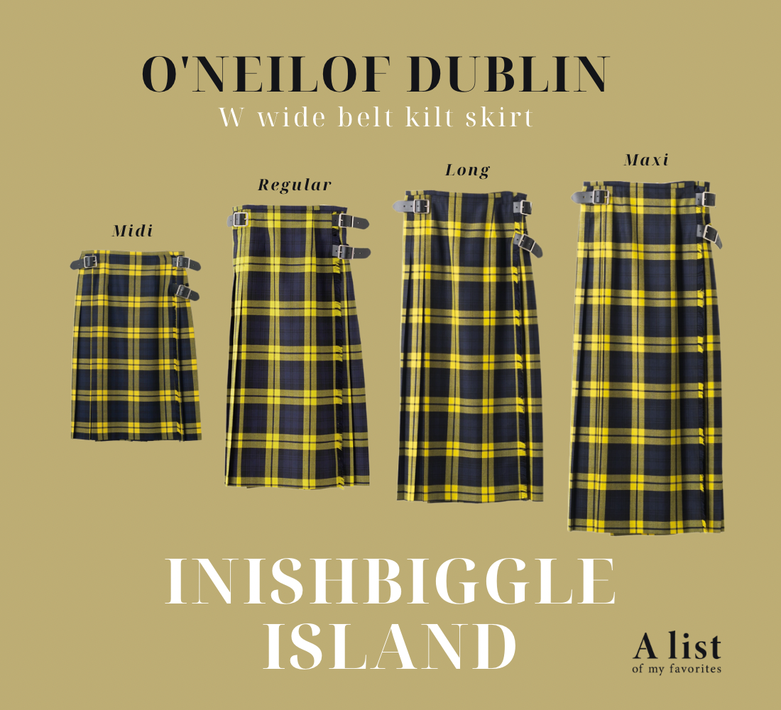 【10/16(金)21時〜再入荷】O'neil of Dublin キルトスカート ダブルベルト イニッシュビックルアイランド