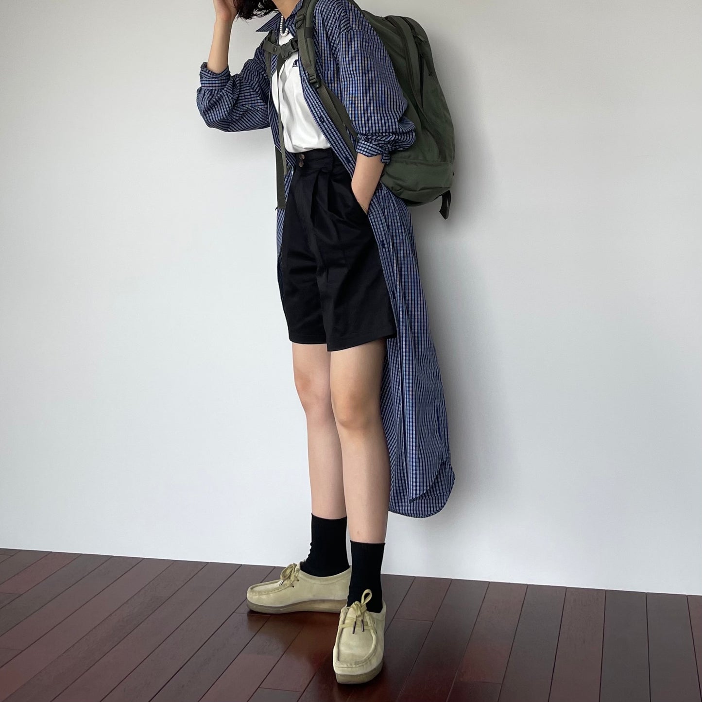lalagom タックハーフパンツ