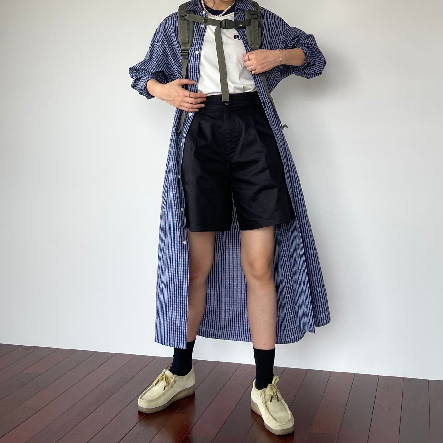 lalagom タックハーフパンツ