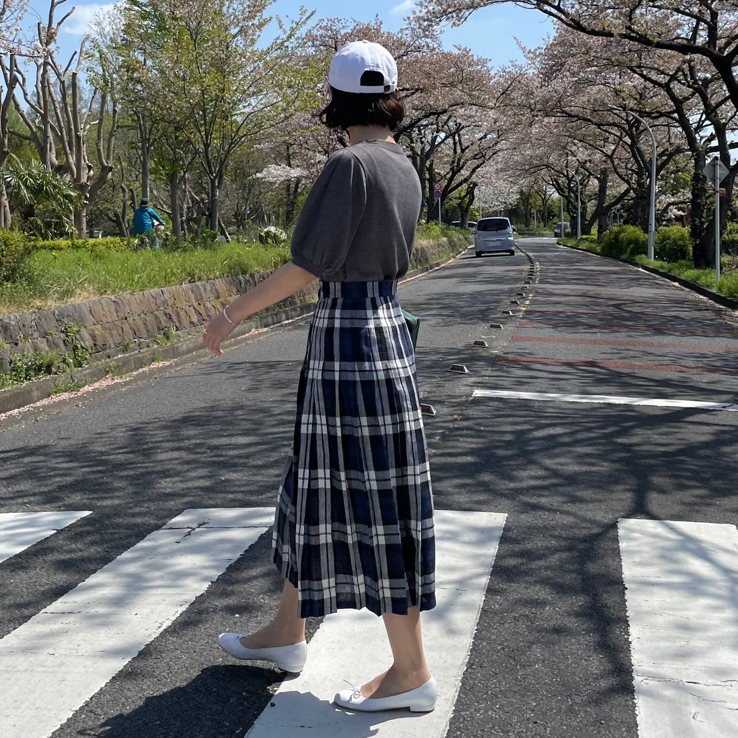 O'neil of Dublin リネンキルトスカート レカフレア オールラウンドプリーツ
