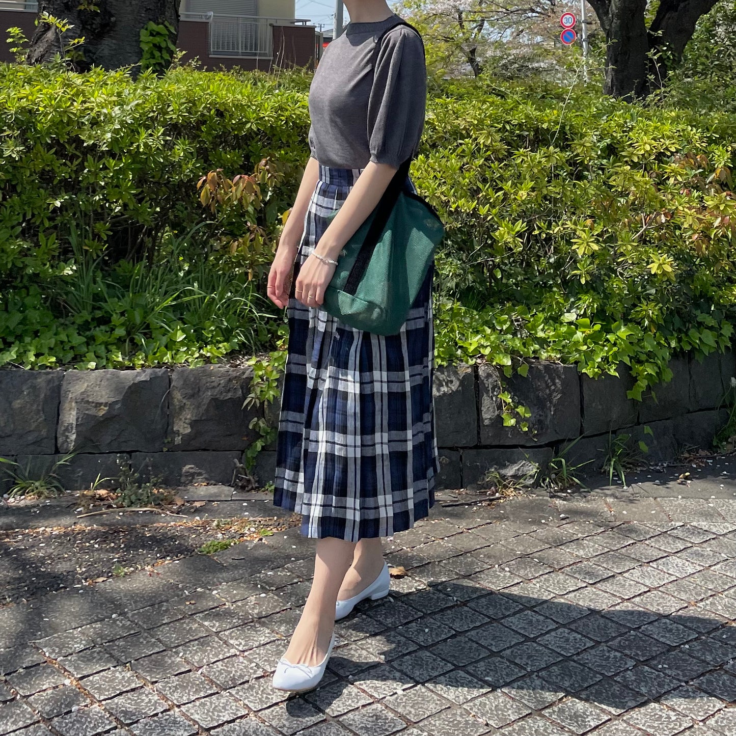 O'neil of Dublin リネンキルトスカート レカフレア オールラウンドプリーツ