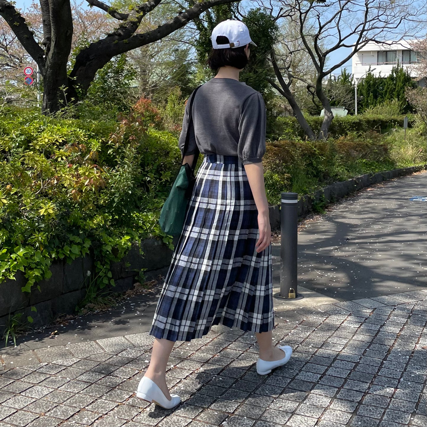 O'neil of Dublin リネンキルトスカート レカフレア オールラウンドプリーツ