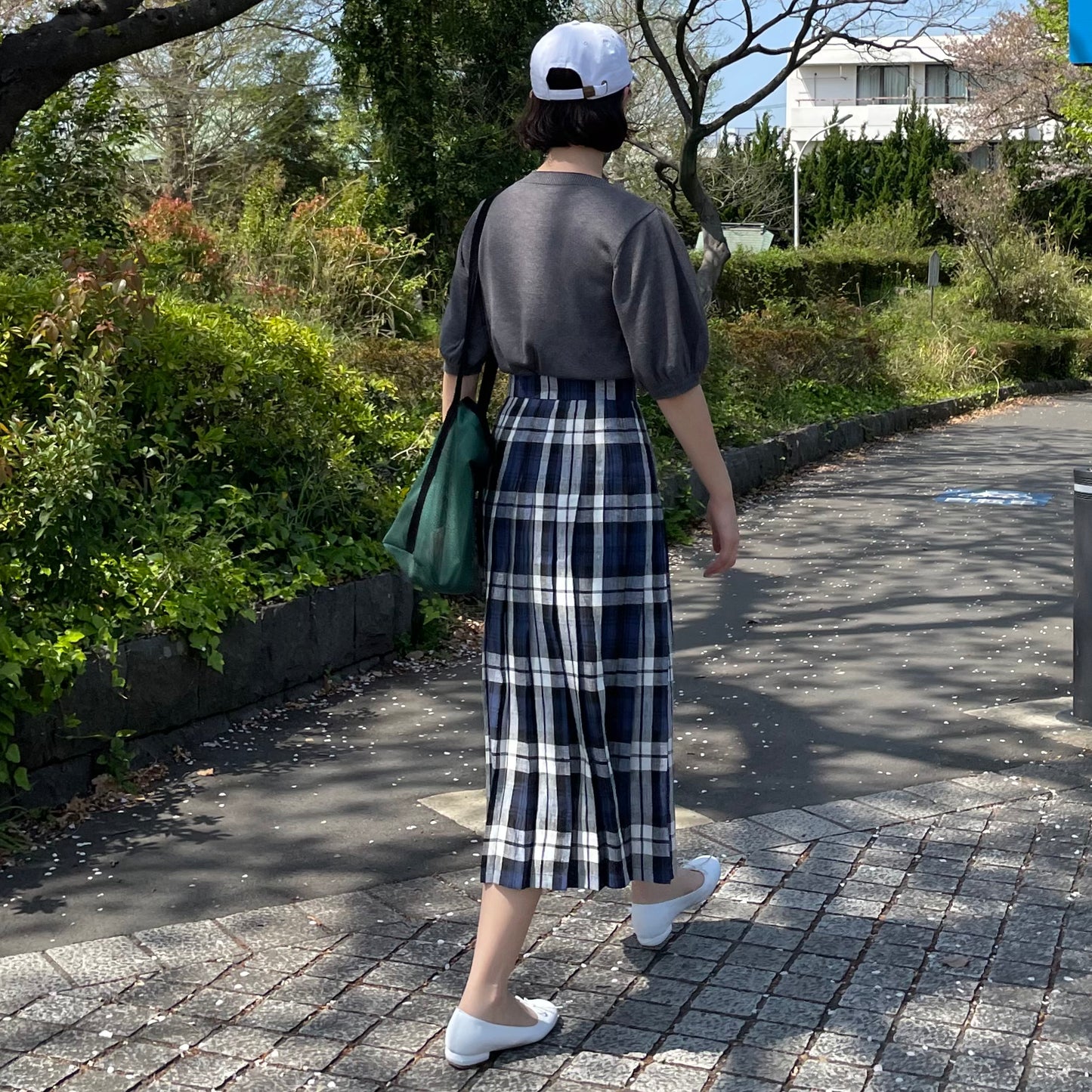 O'neil of Dublin リネンキルトスカート レカフレア オールラウンドプリーツ
