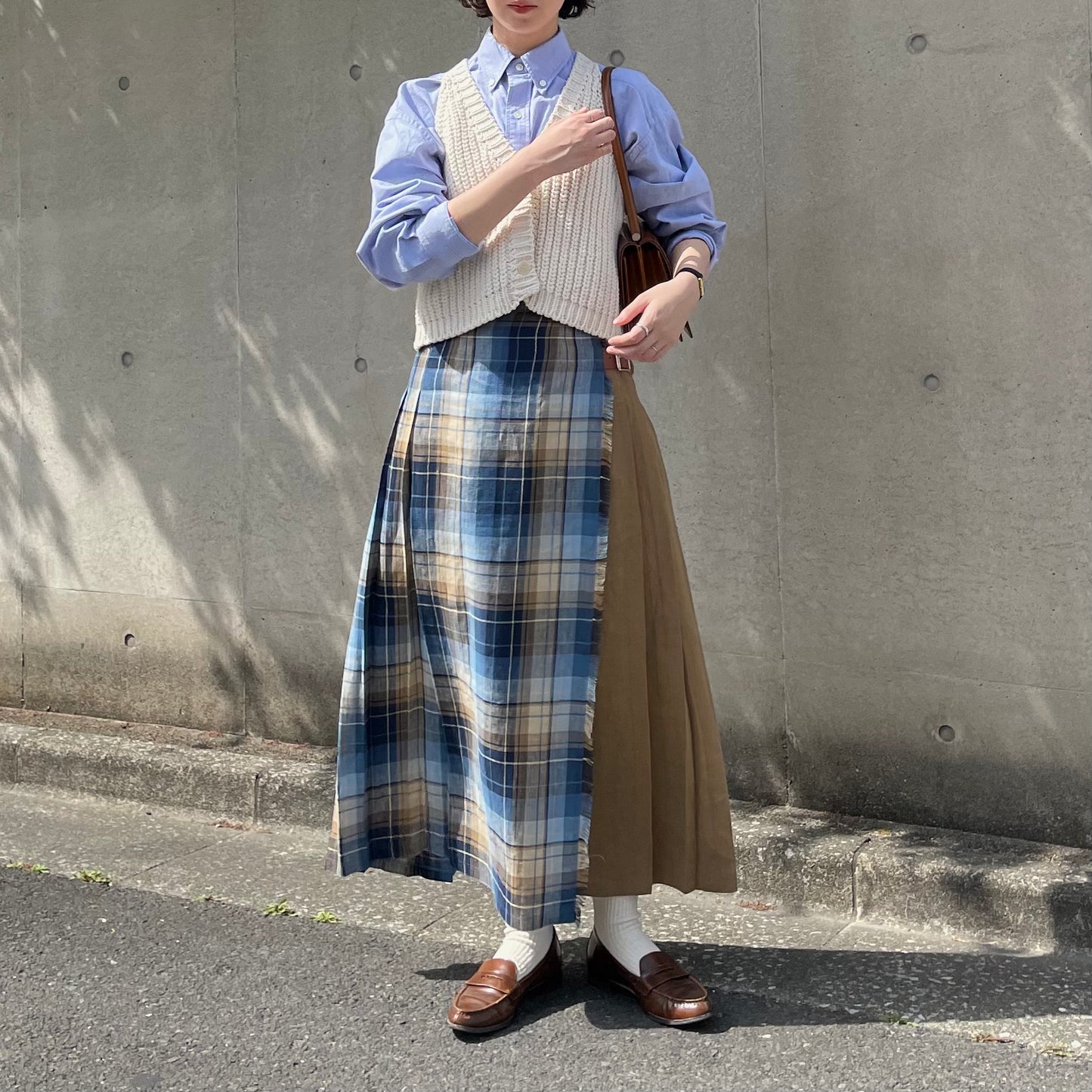 O'neil of Dublin リネンキルトスカート バラナファドッグ コンビネーション ダブルベルト