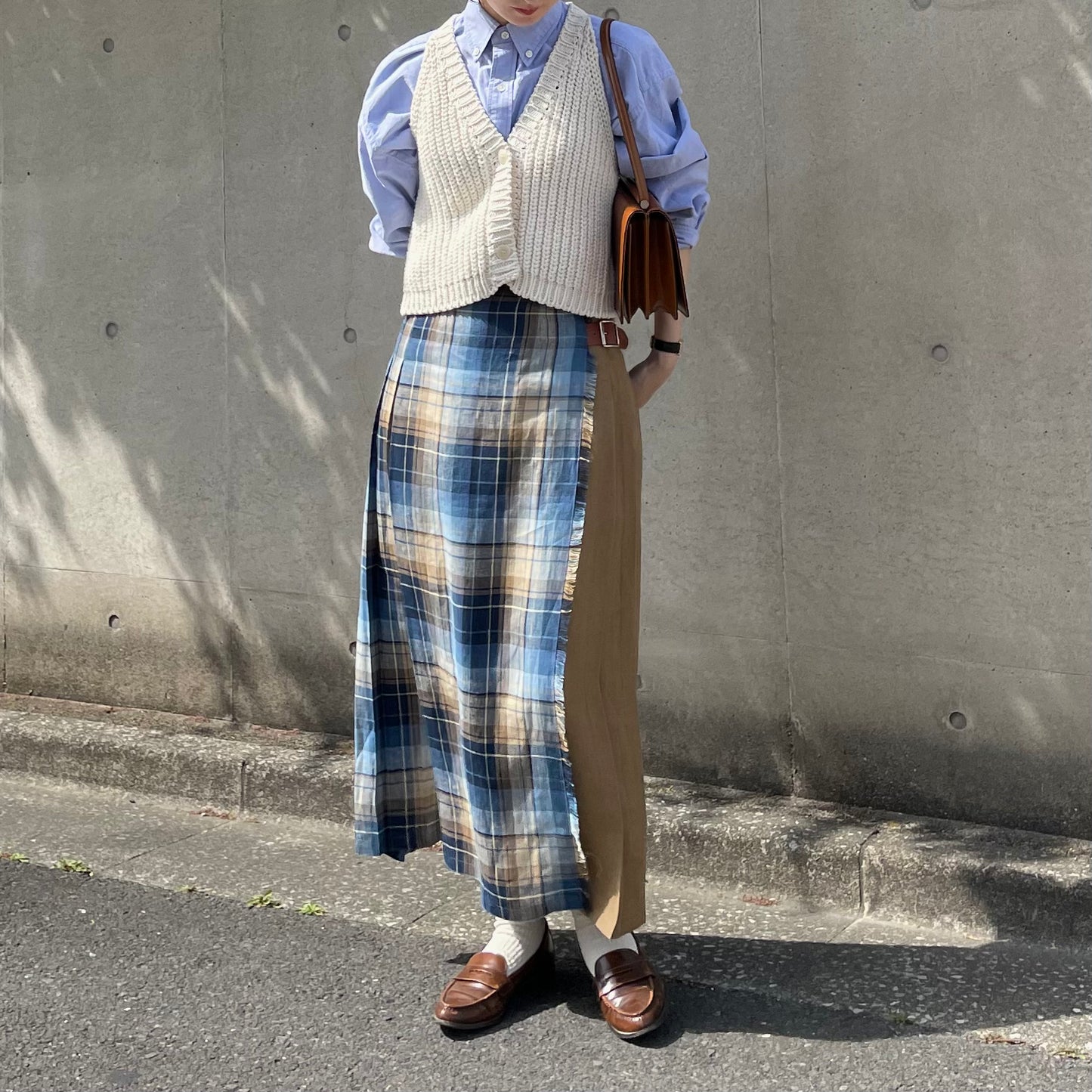 O'neil of Dublin リネンキルトスカート バラナファドッグ コンビネーション ダブルベルト