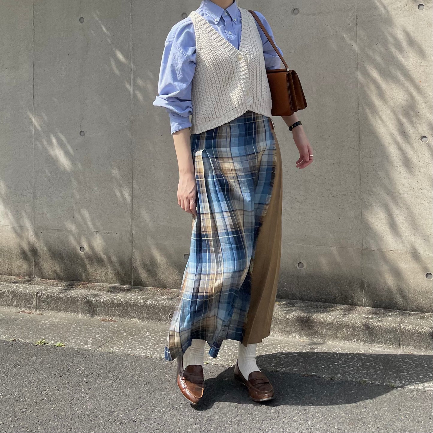O'neil of Dublin リネンキルトスカート バラナファドッグ コンビネーション ダブルベルト