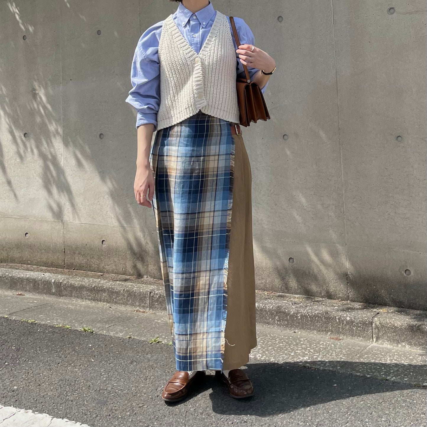 O'neil of Dublin リネンキルトスカート バラナファドッグ コンビネーション ダブルベルト