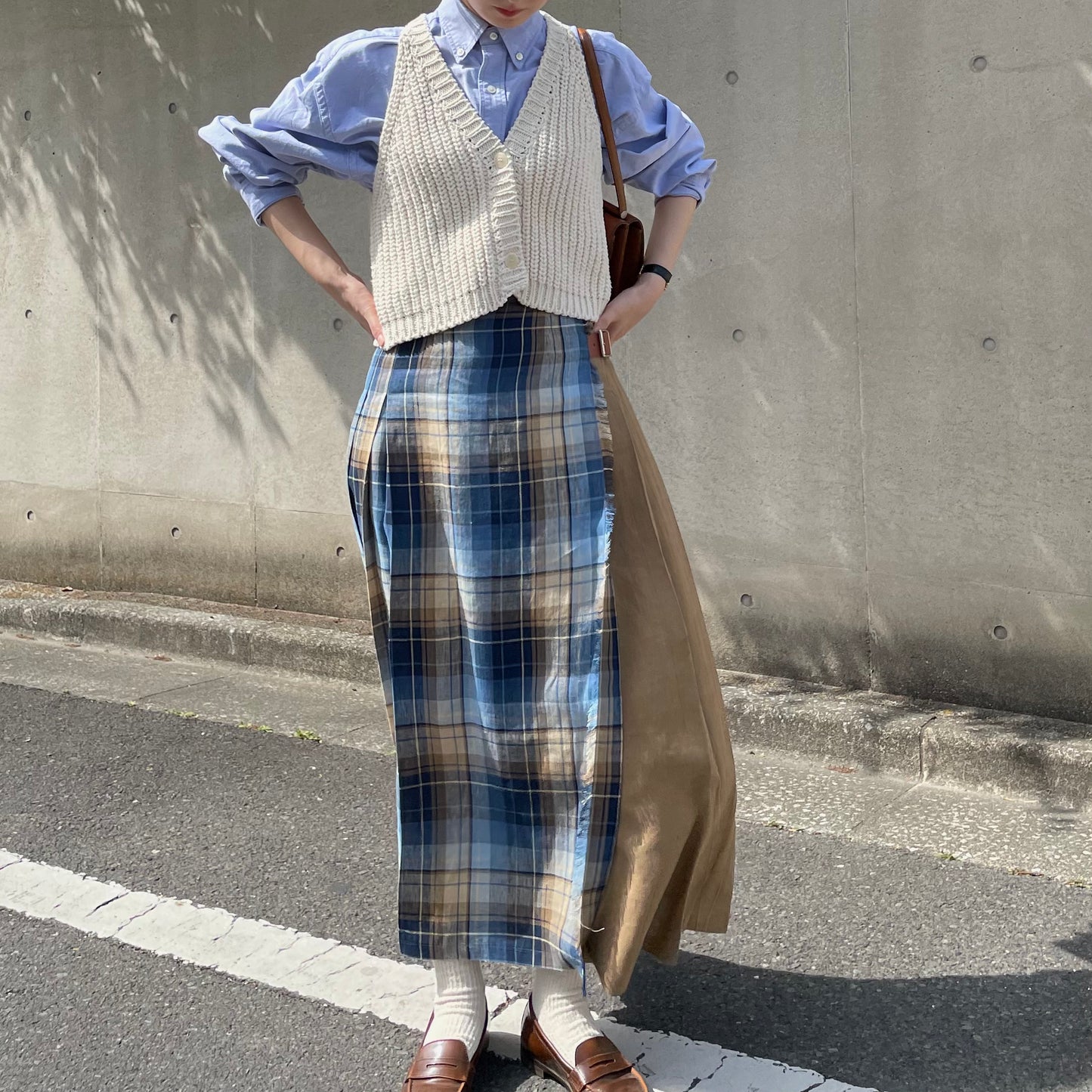 O'neil of Dublin リネンキルトスカート バラナファドッグ コンビネーション ダブルベルト