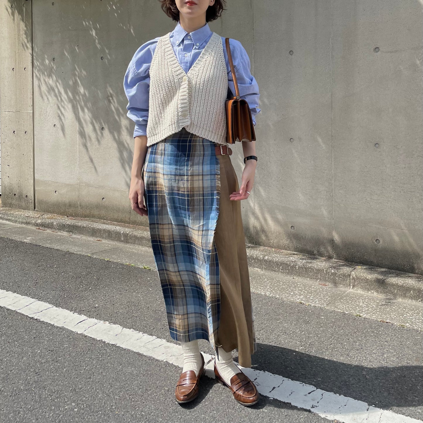 O'neil of Dublin リネンキルトスカート バラナファドッグ コンビネーション ダブルベルト