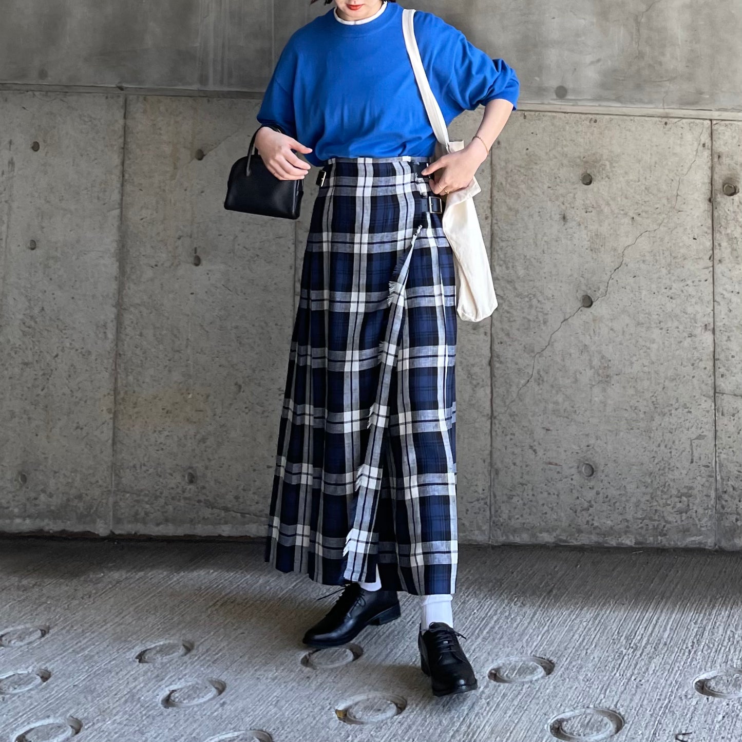 O'neil of Dublin リネンキルトスカート レカフレア ワイドダブルベルト