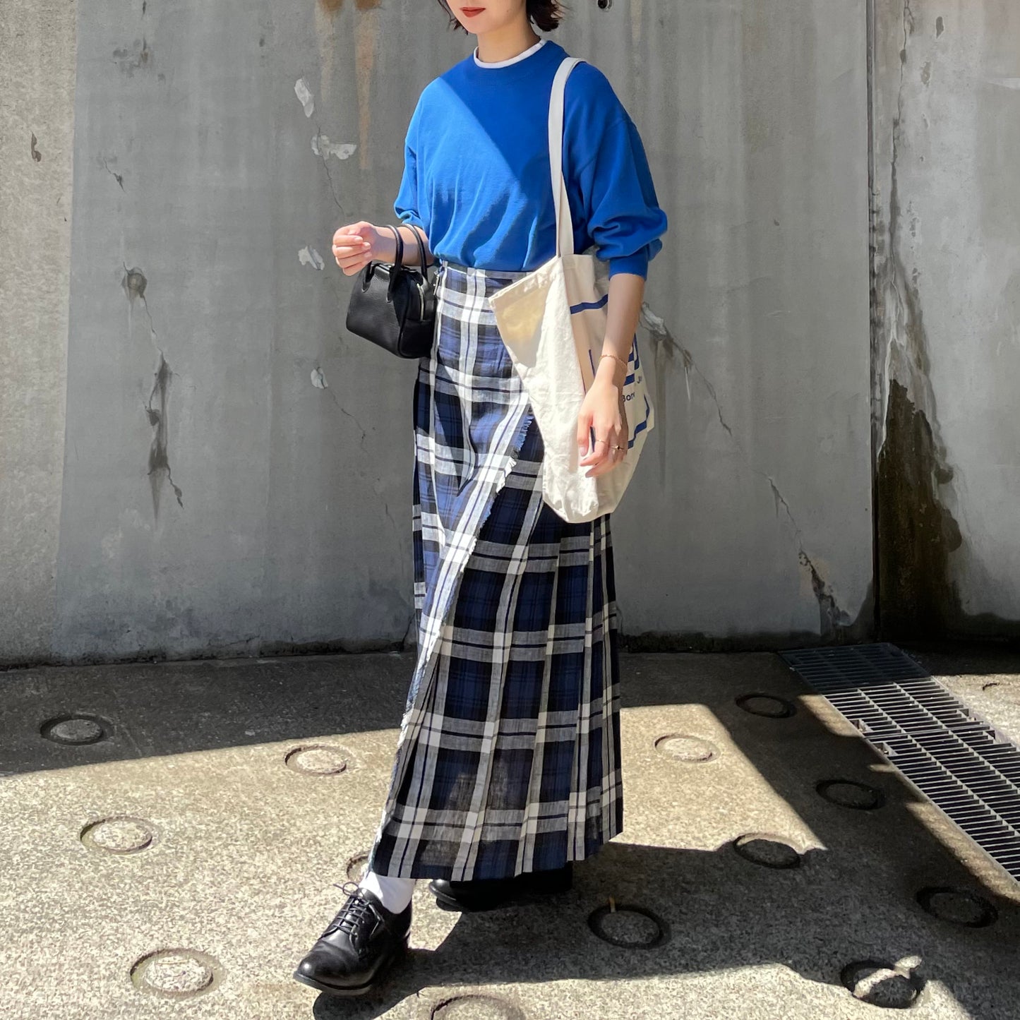 O'neil of Dublin リネンキルトスカート レカフレア ワイドダブルベルト
