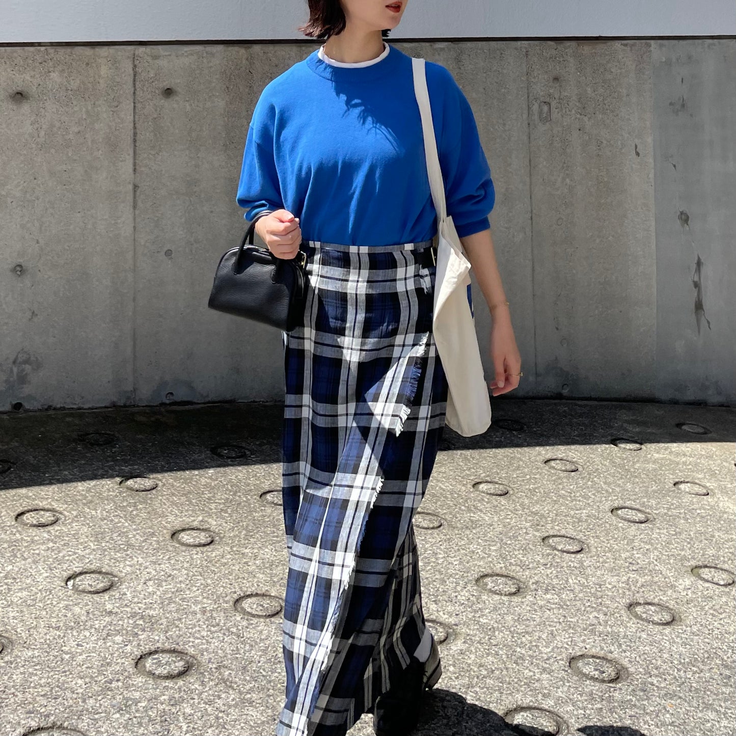 O'neil of Dublin リネンキルトスカート レカフレア ワイドダブルベルト