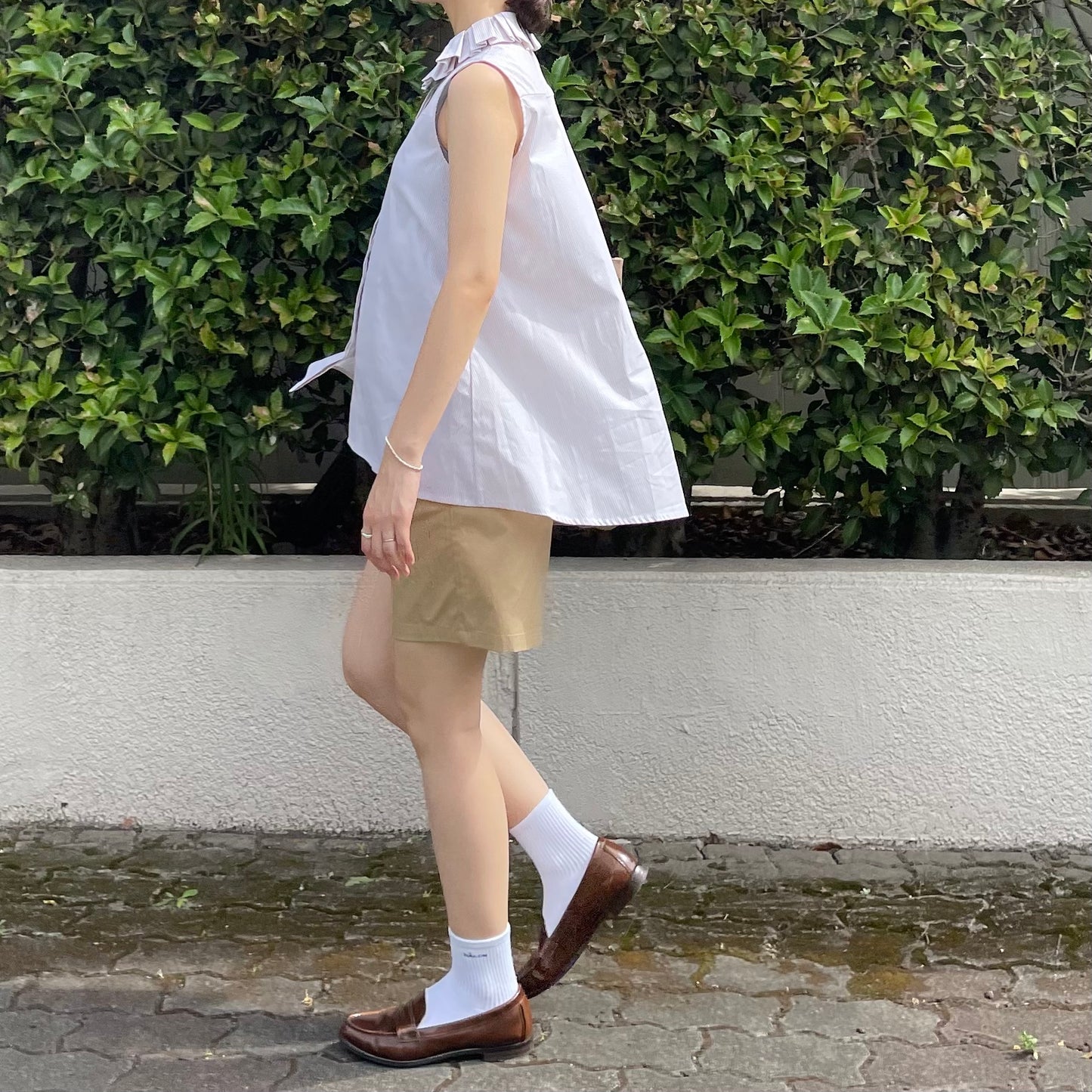 lalagom タックハーフパンツ