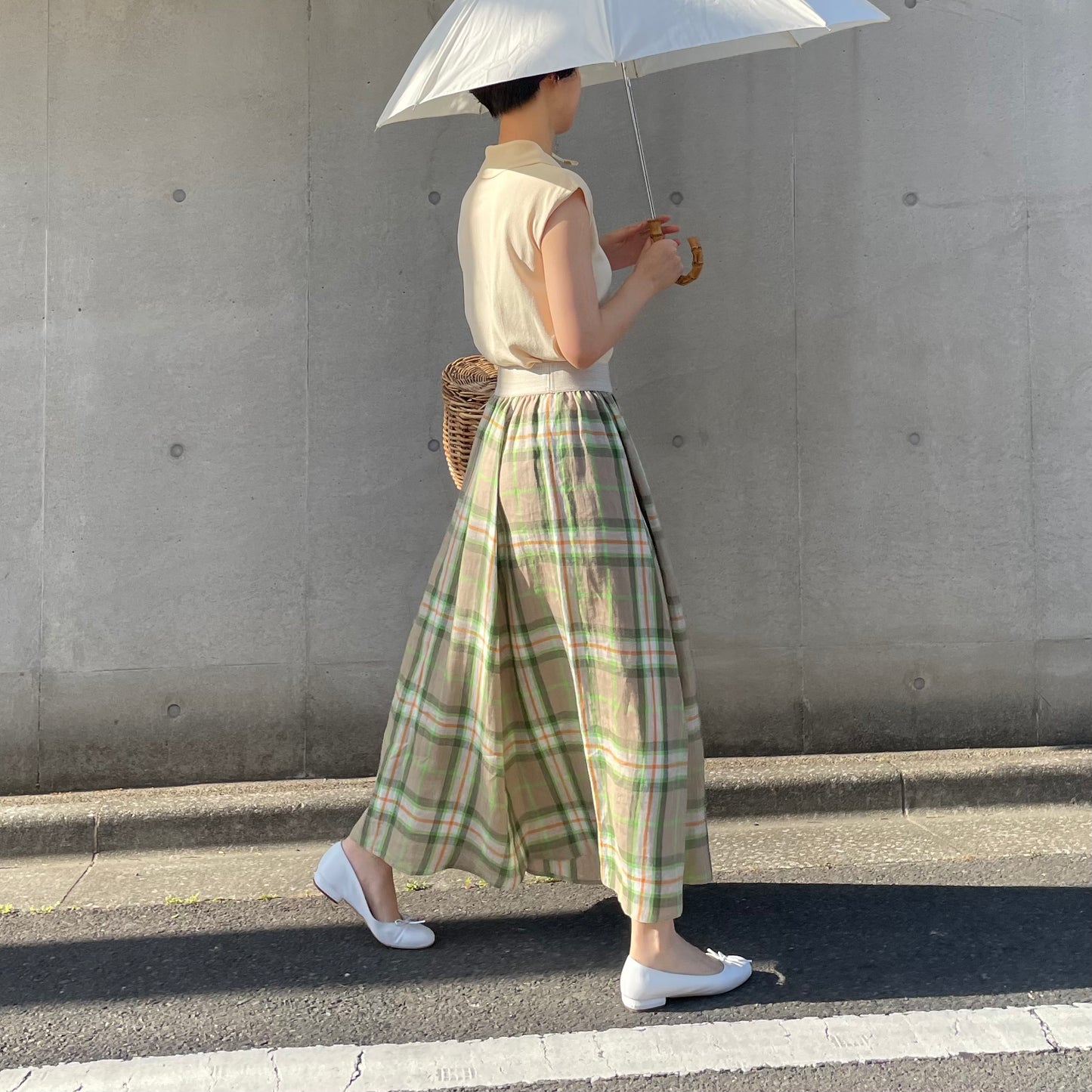 O'neil of Dublin リネンスイングスカート ムラグミン