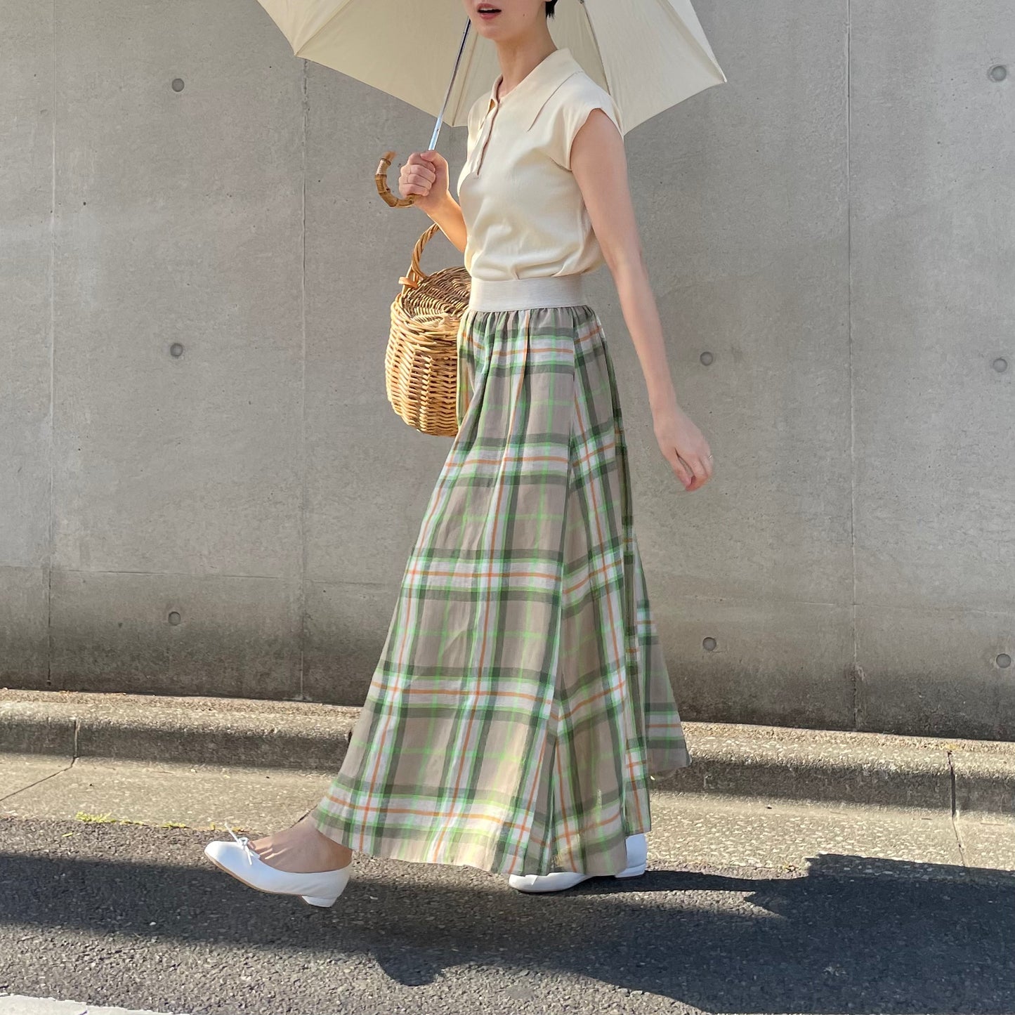 O'neil of Dublin リネンスイングスカート ムラグミン