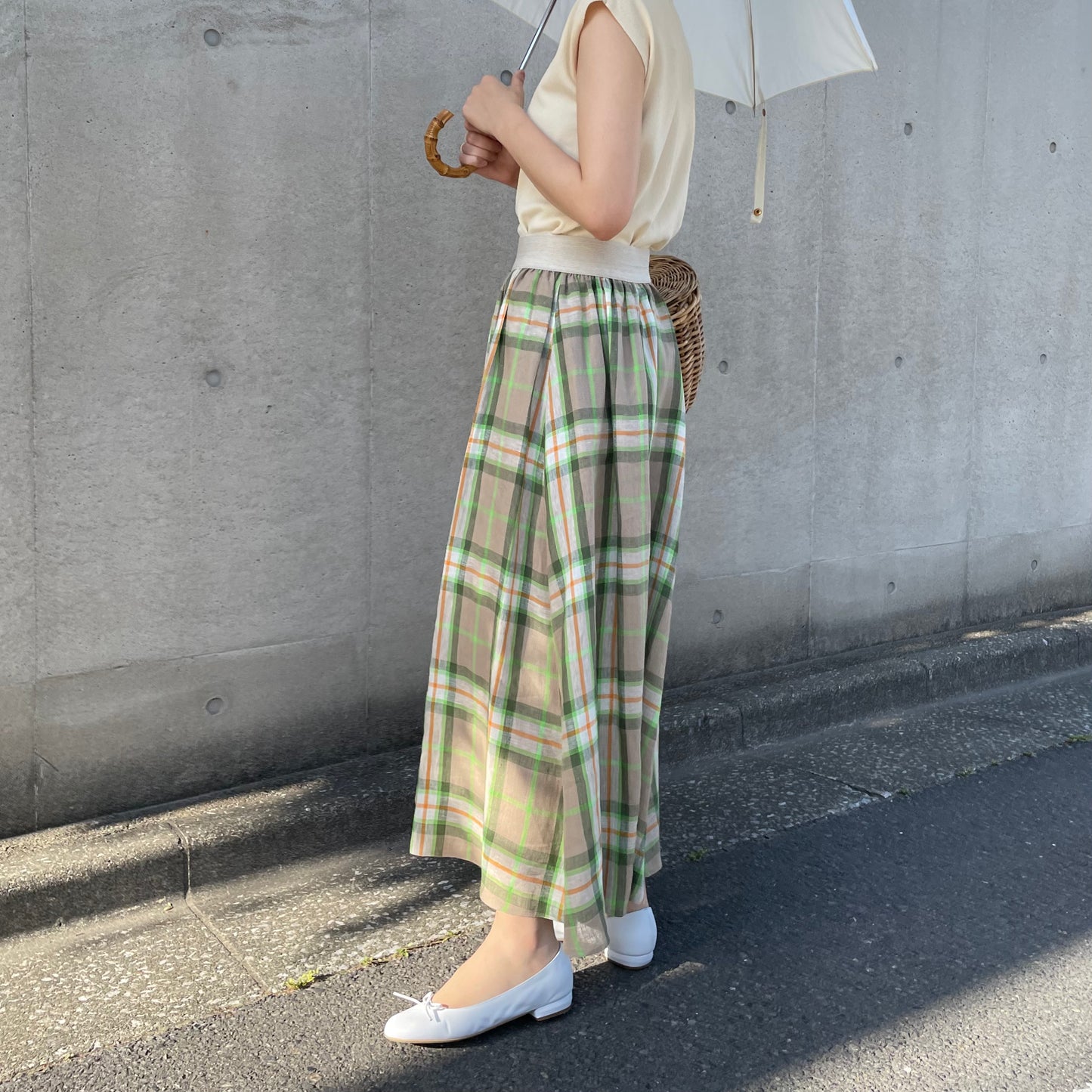 O'neil of Dublin リネンスイングスカート ムラグミン