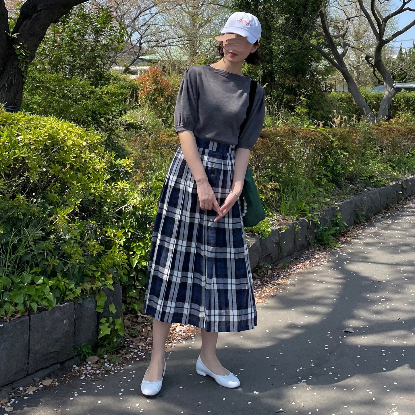 O'neil of Dublin リネンキルトスカート レカフレア オールラウンドプリーツ