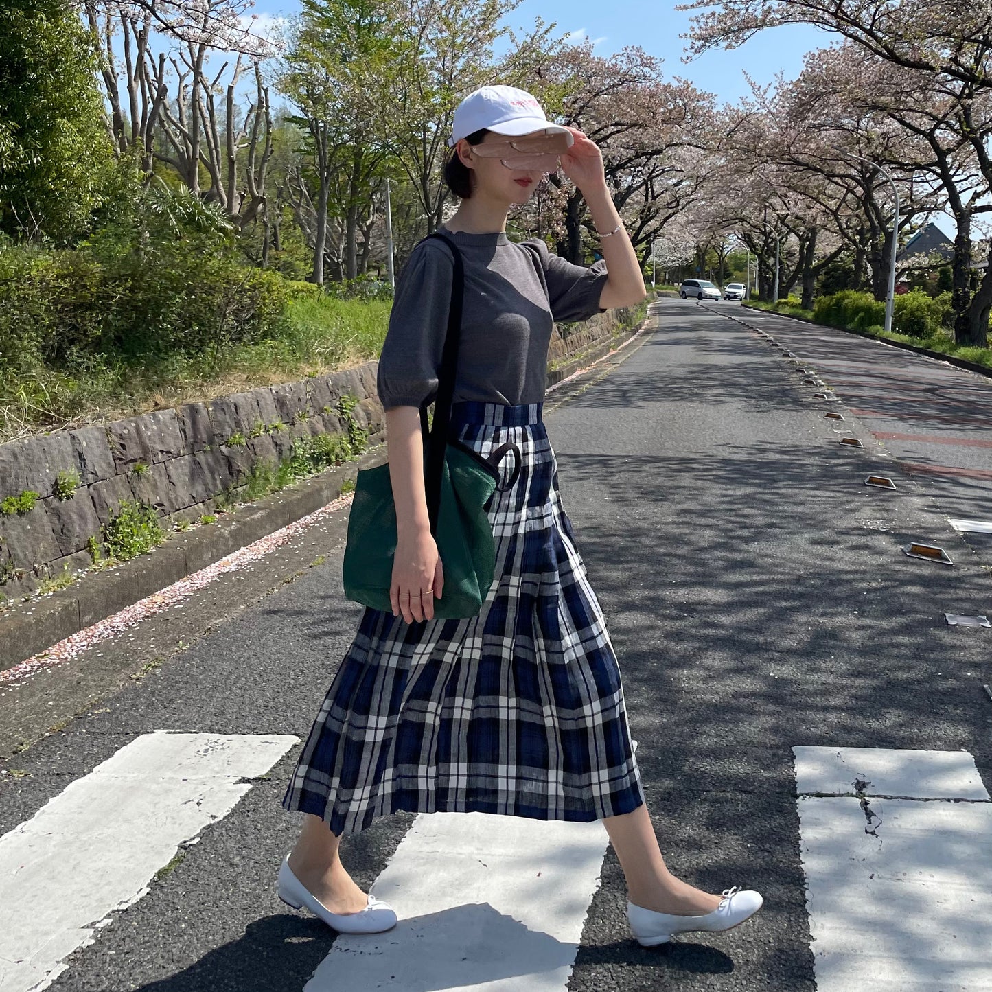 O'neil of Dublin リネンキルトスカート レカフレア オールラウンドプリーツ