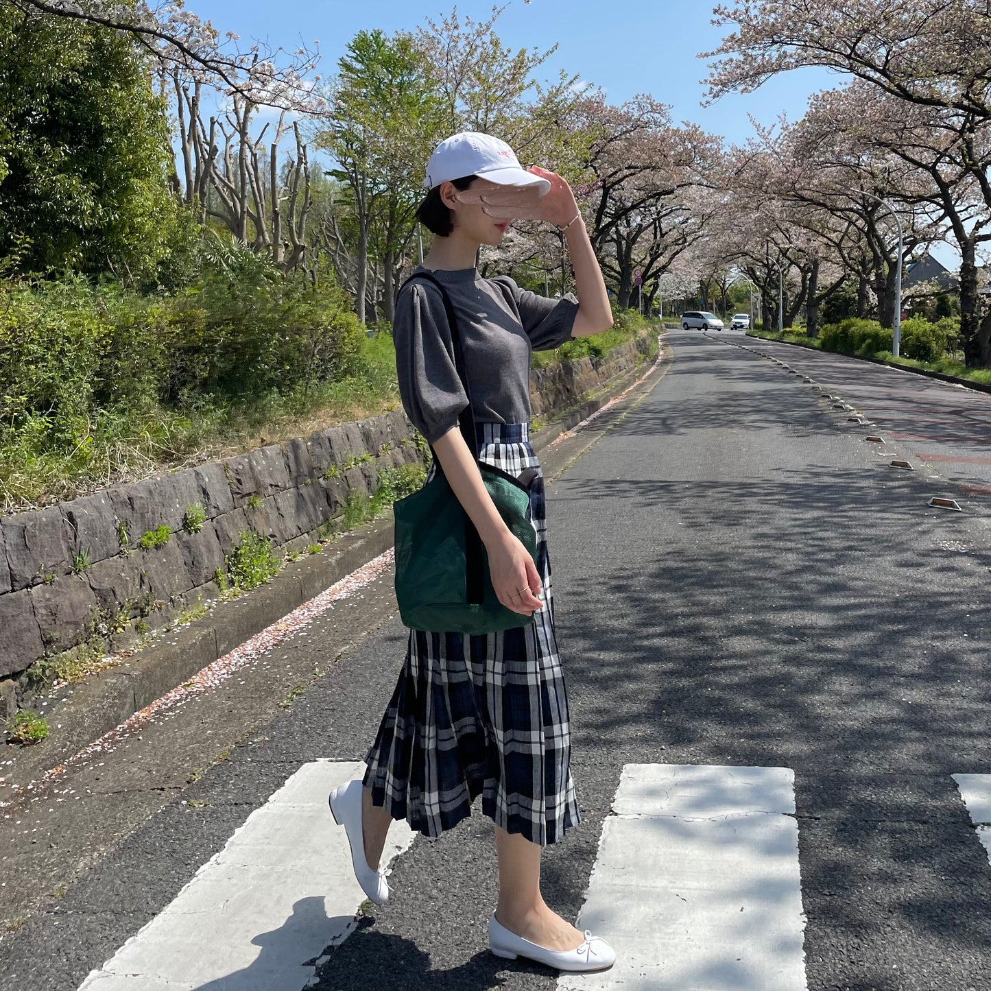 O'neil of Dublin リネンキルトスカート レカフレア オールラウンドプリーツ