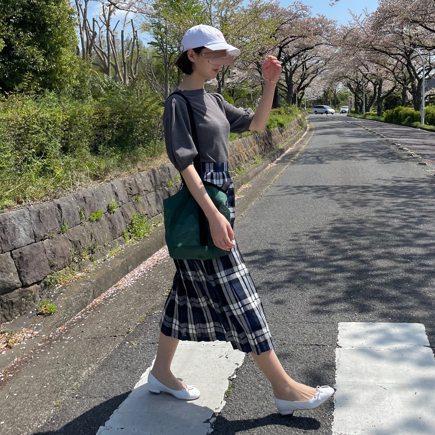 O'neil of Dublin リネンキルトスカート レカフレア オールラウンドプリーツ