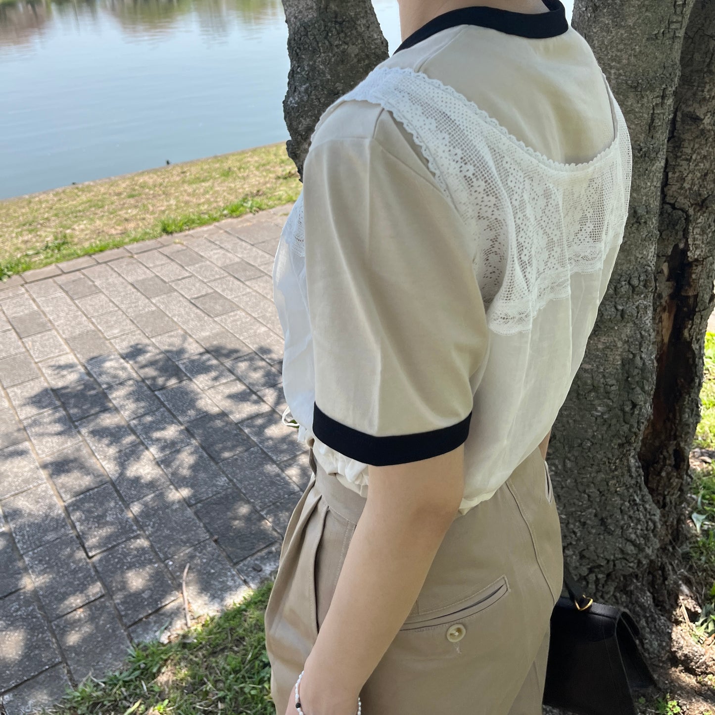 lalagom コットンレースキャミソール