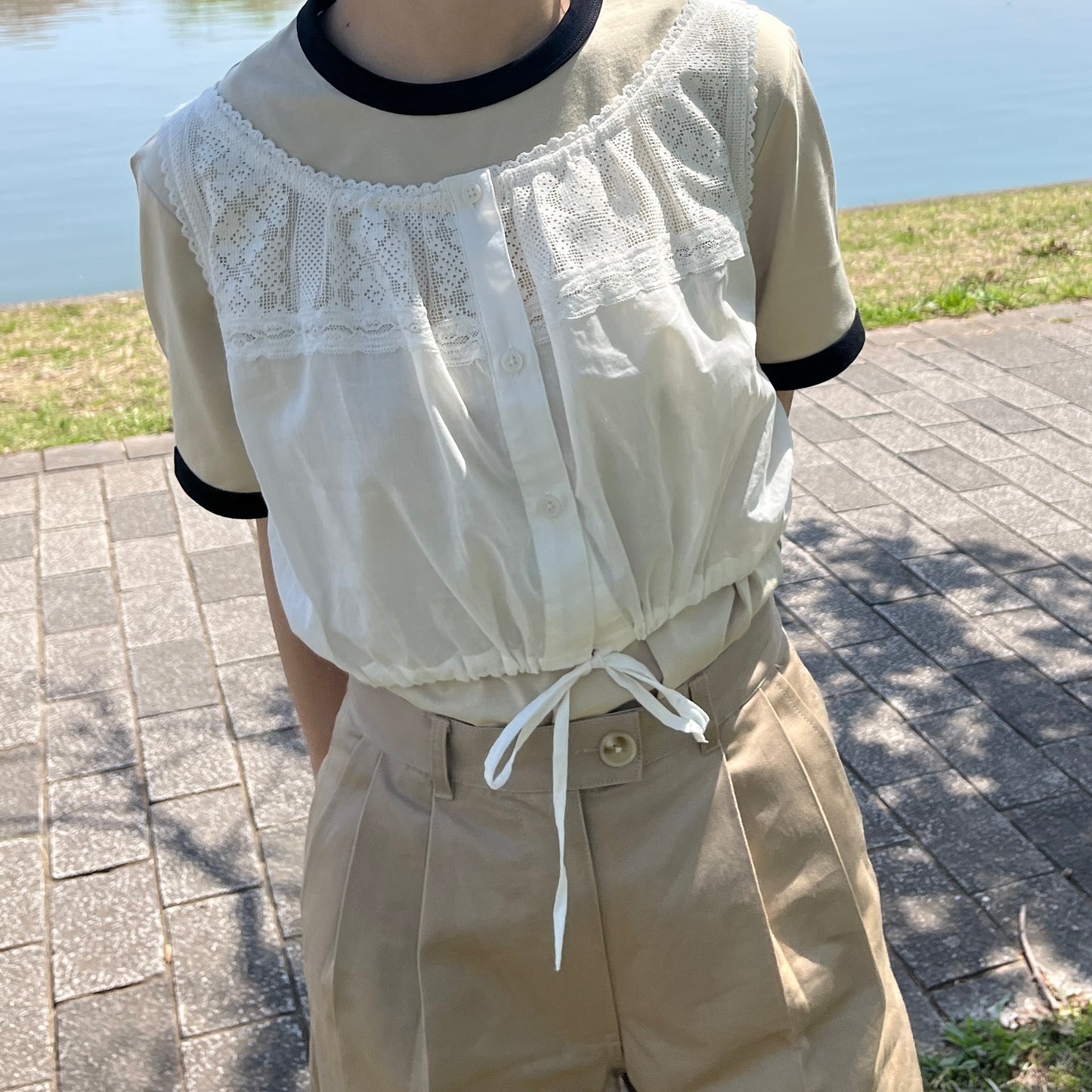 lalagom コットンレースキャミソール