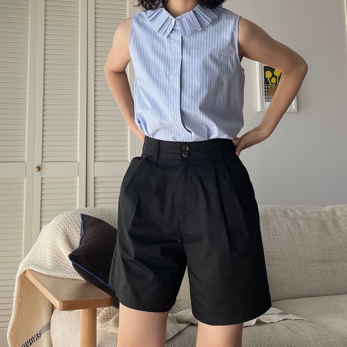 lalagom タックハーフパンツ