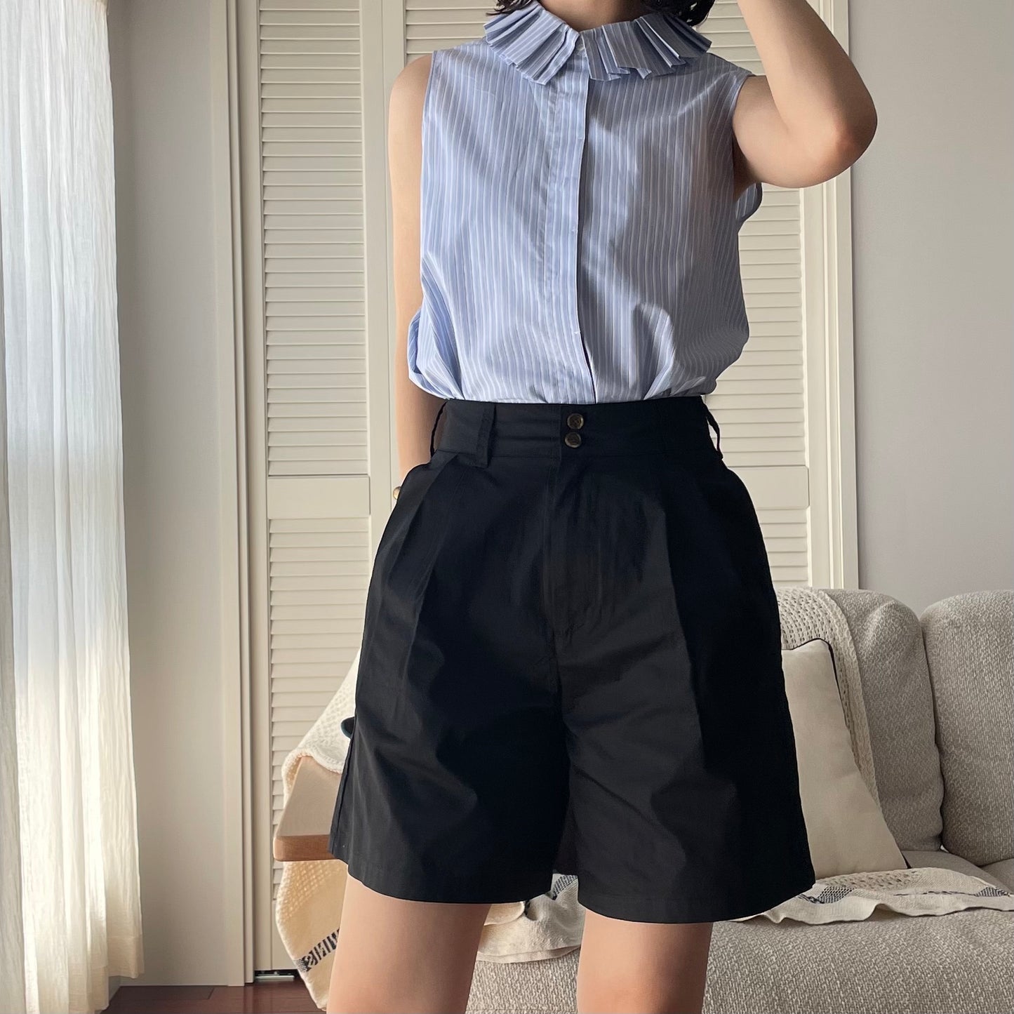 lalagom タックハーフパンツ