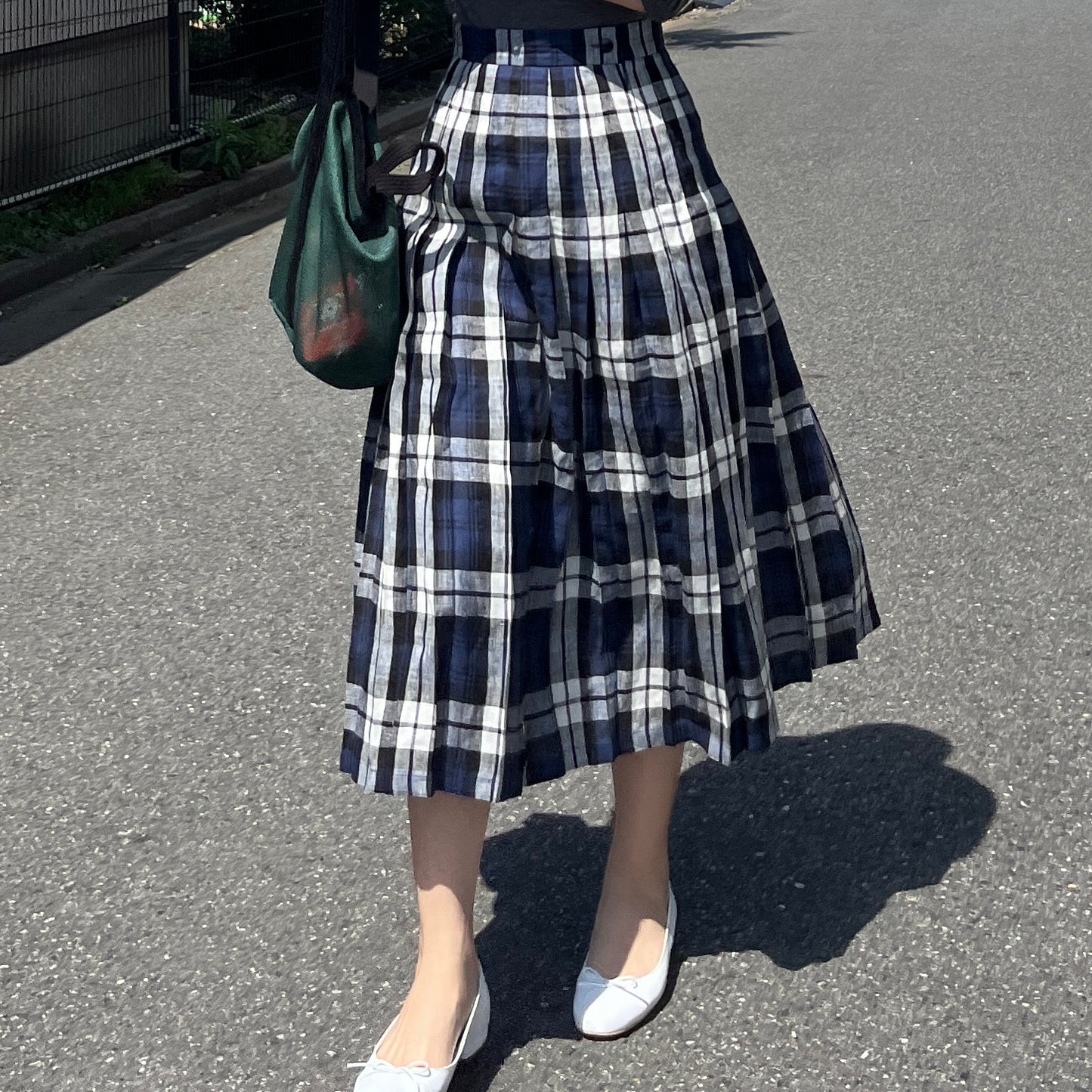 O'neil of Dublin リネンキルトスカート レカフレア オールラウンドプリーツ