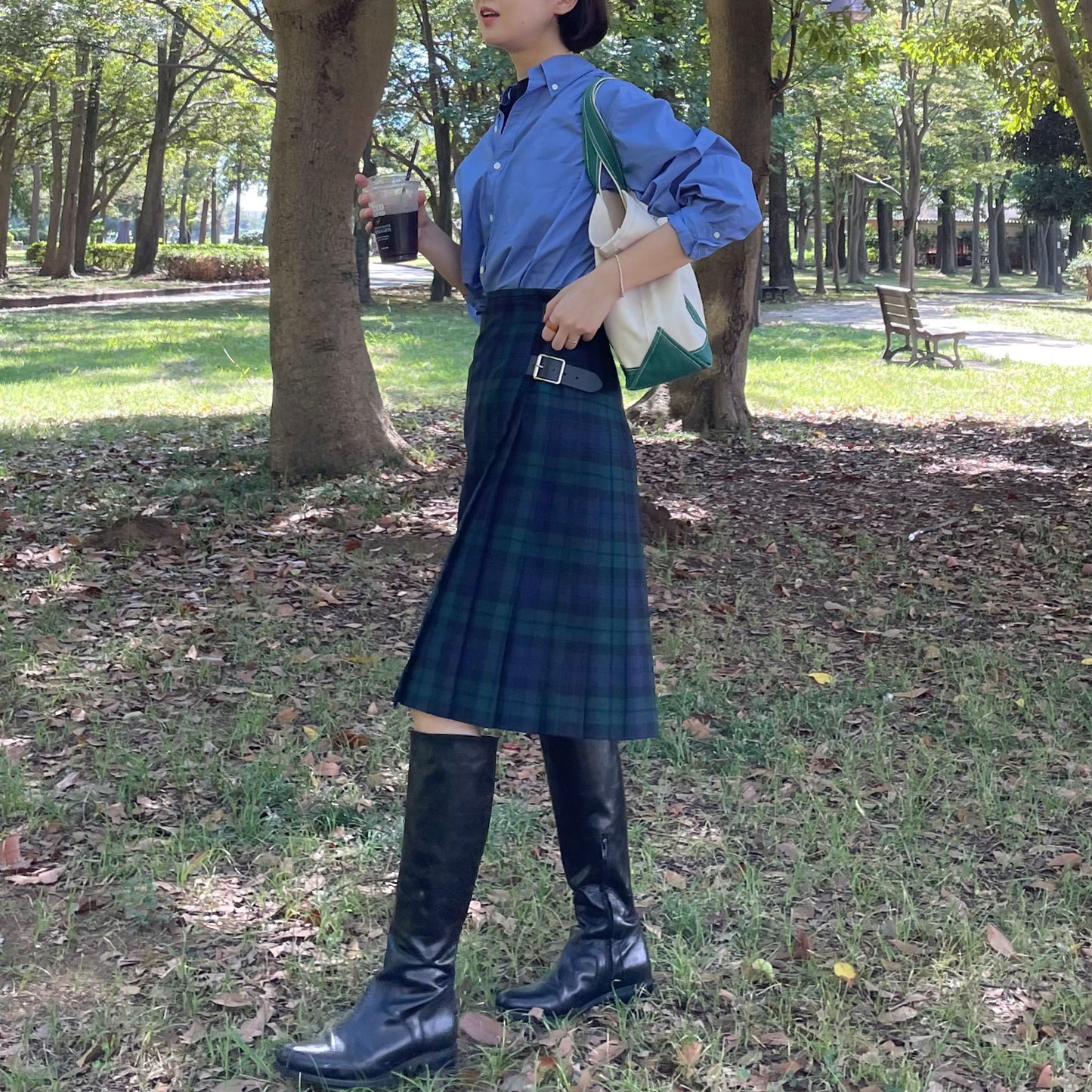 【10/31(金)21時〜プレオーダー開始】O'neil of Dublin キルトスカート ダブルベルト ブラックウォッチ