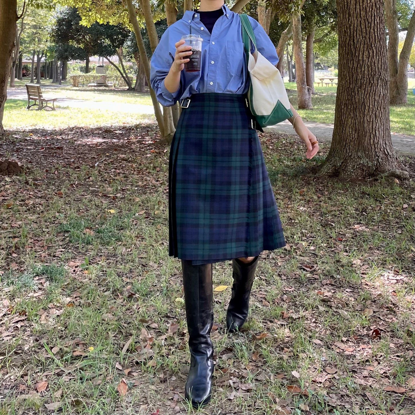 【10/31(金)21時〜プレオーダー開始】O'neil of Dublin キルトスカート ダブルベルト ブラックウォッチ