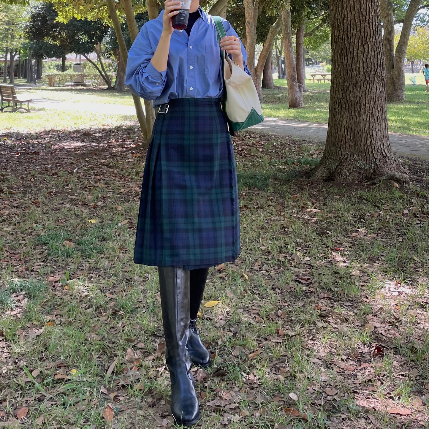 【10/31(金)21時〜プレオーダー開始】O'neil of Dublin キルトスカート ダブルベルト ブラックウォッチ