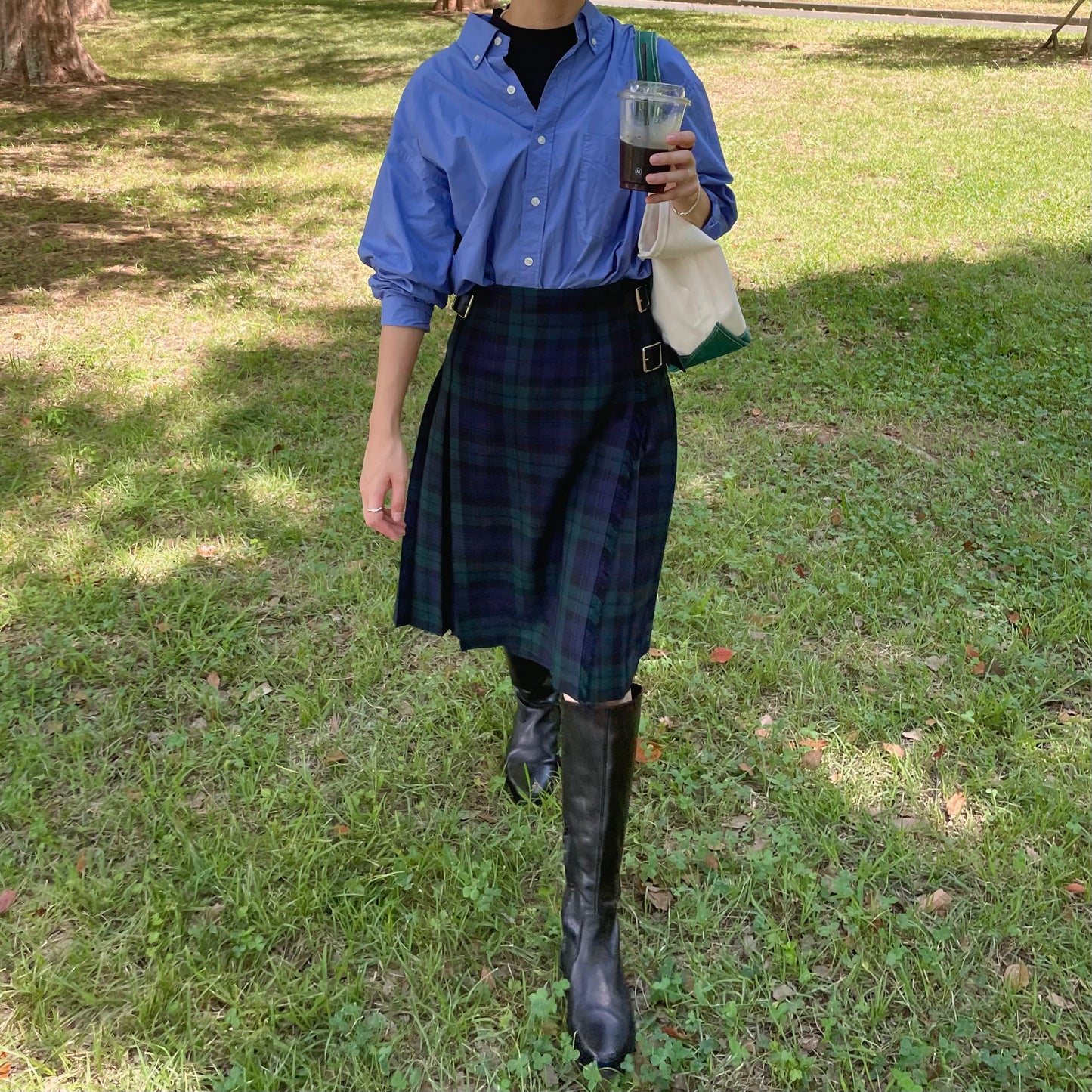 【10/31(金)21時〜プレオーダー開始】O'neil of Dublin キルトスカート ダブルベルト ブラックウォッチ