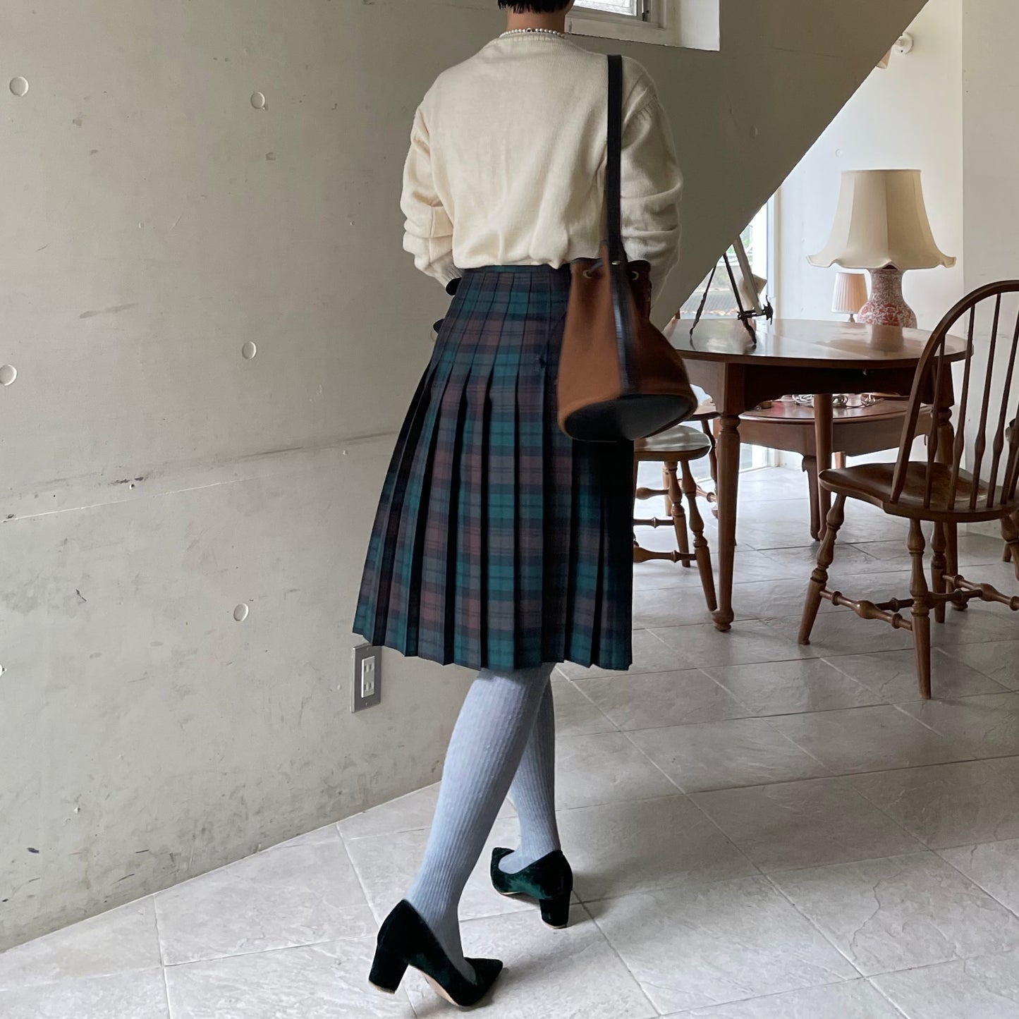 【10/31(金)21時〜プレオーダー開始】O'neil of Dublin キルトスカート ダブルベルト ブラウンウォッチ