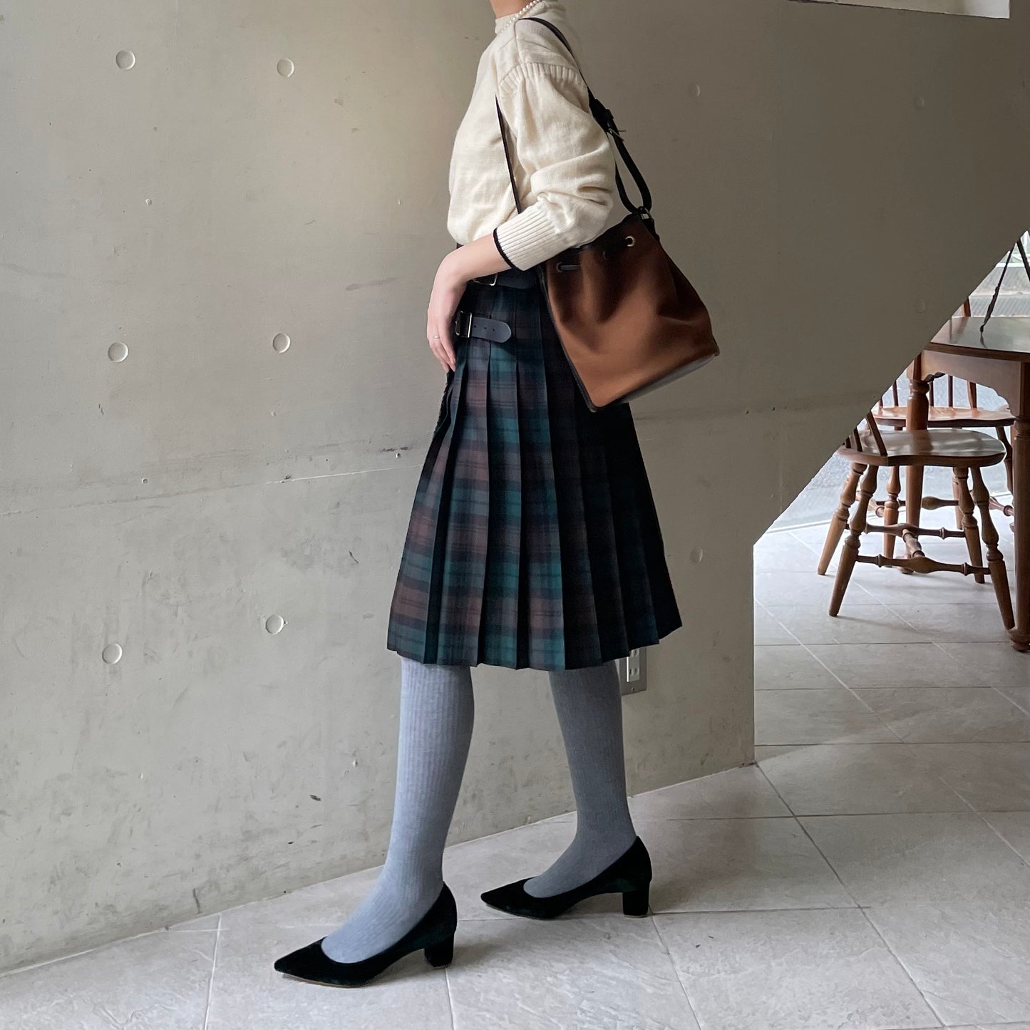 【10/31(金)21時〜プレオーダー開始】O'neil of Dublin キルトスカート ダブルベルト ブラウンウォッチ