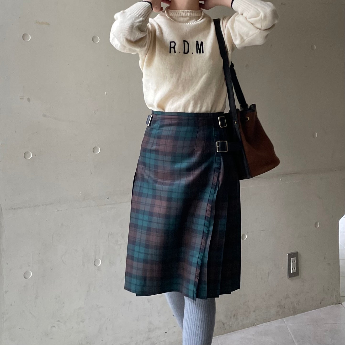 【10/31(金)21時〜プレオーダー開始】O'neil of Dublin キルトスカート ダブルベルト ブラウンウォッチ