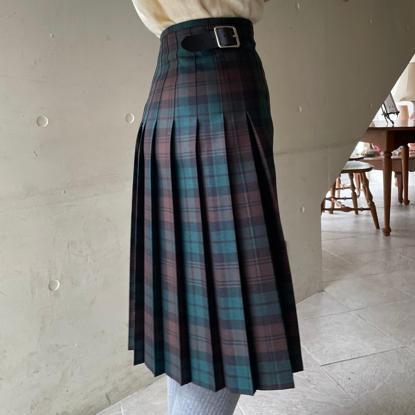 【10/31(金)21時〜プレオーダー開始】O'neil of Dublin キルトスカート ダブルベルト ブラウンウォッチ