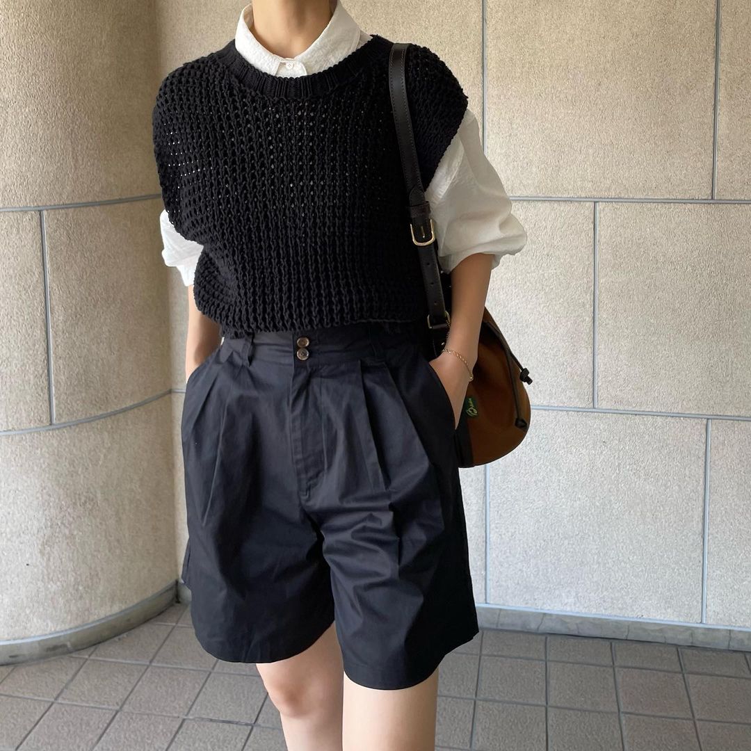 lalagom タックハーフパンツ