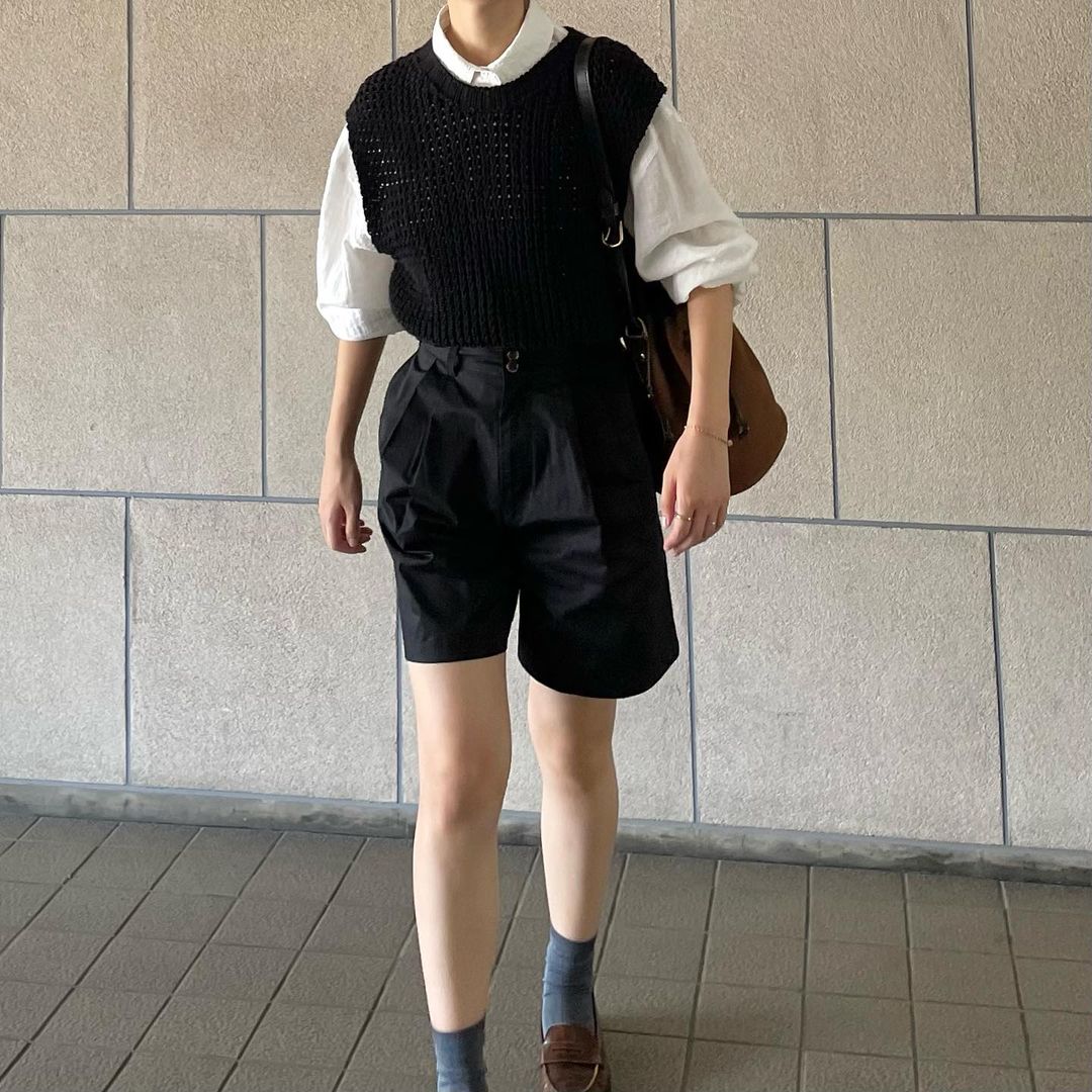 lalagom タックハーフパンツ