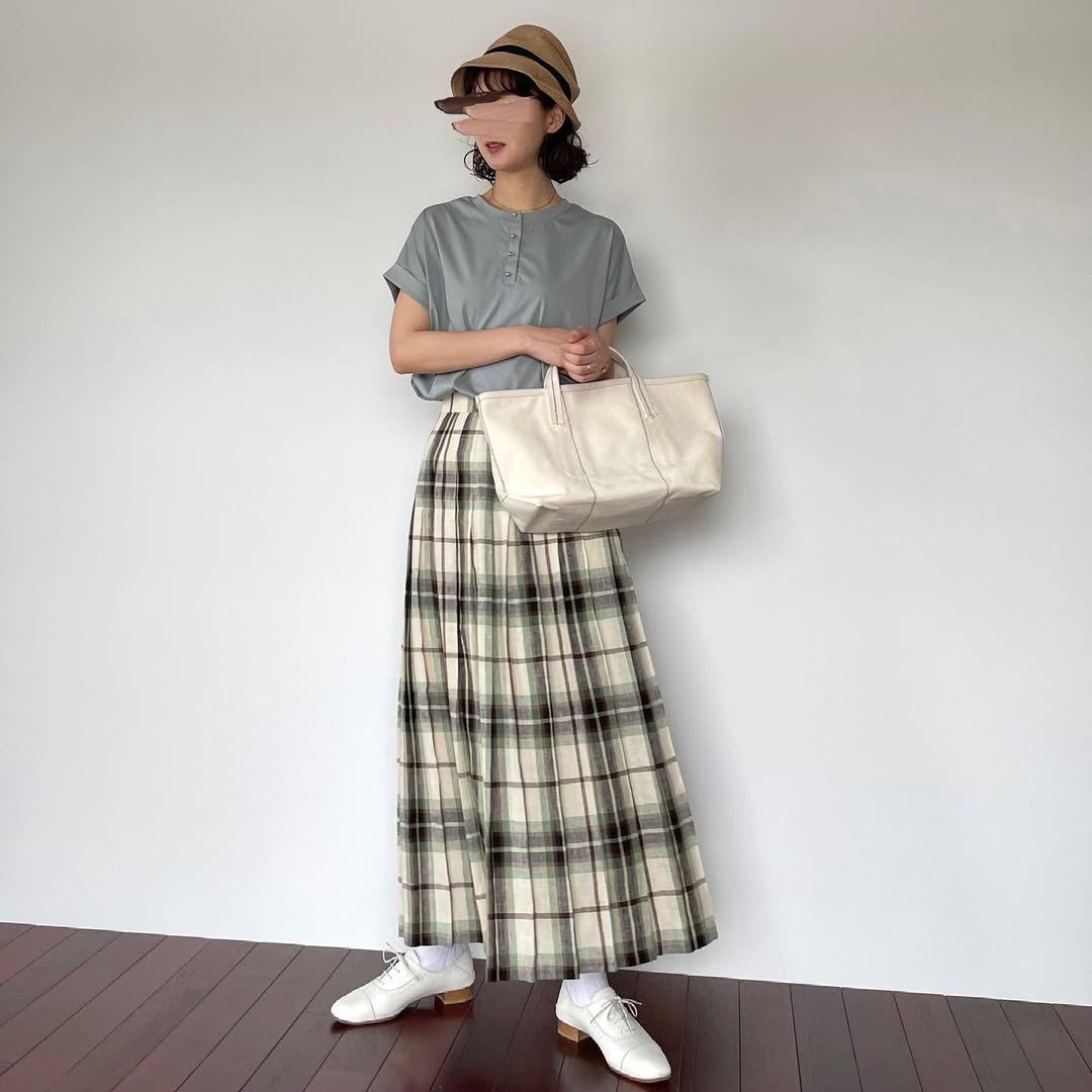 O'neil of Dublin リネンキルトスカート マッコトループ オールラウンドプリーツ