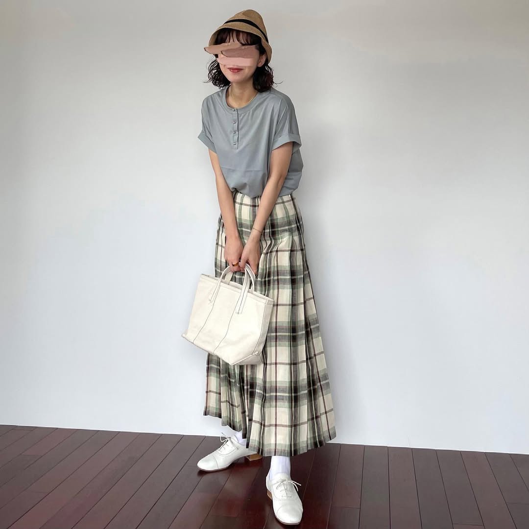 O'neil of Dublin リネンキルトスカート マッコトループ オールラウンドプリーツ