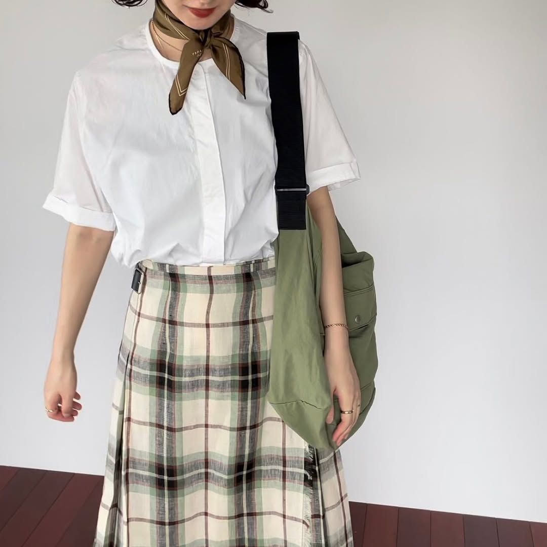 O'neil of Dublin リネンキルトスカート マッコトループ ワイドダブルベルト